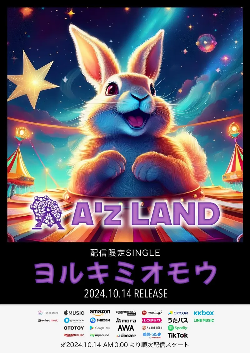 A'z LAND 配信限定SINGLE「ヨルキミオモウ」告知画像